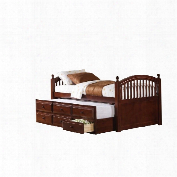 Coaster Twin Daybed With Trundle And Storage Drawers In Cherry