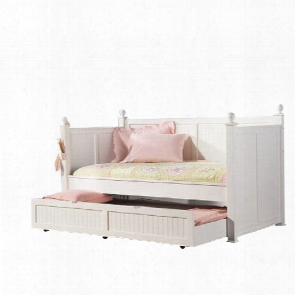 Coaster Wood Daybed With Trundle In White Finish