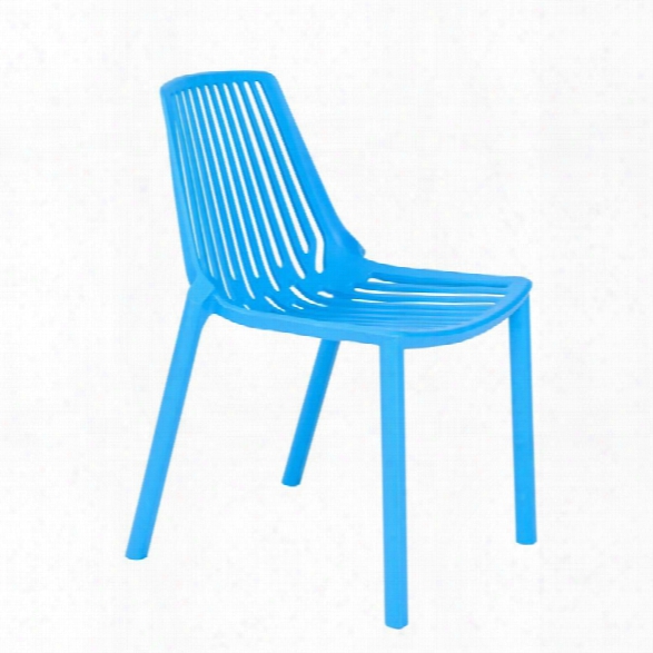 Eurostyle Oasis Stacking Chair In Blue (set Of 4)