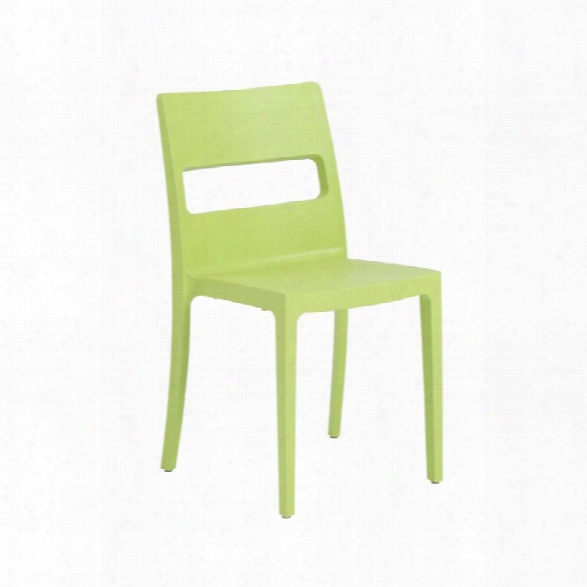 Eurostyle Sai Stacking Chair In Light Green (set Of )