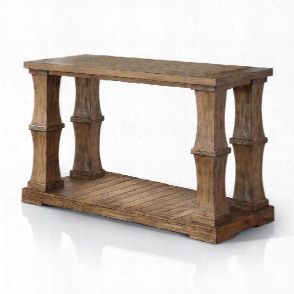 Furniture Of America Belassio Wood Panel Console Table In Natural Tone