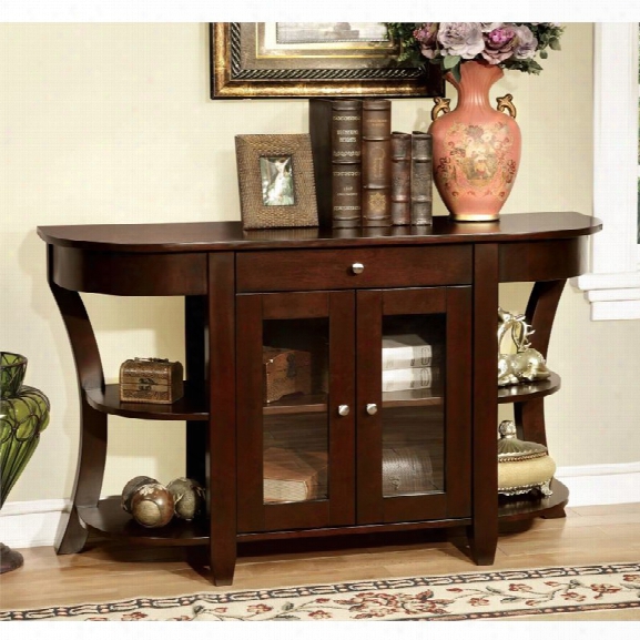 Furniture Of America Halstead Console Table In Dark Cherry