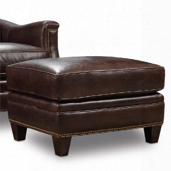 Hooker Furniture Bradshaw Leather Ottoman In Brown