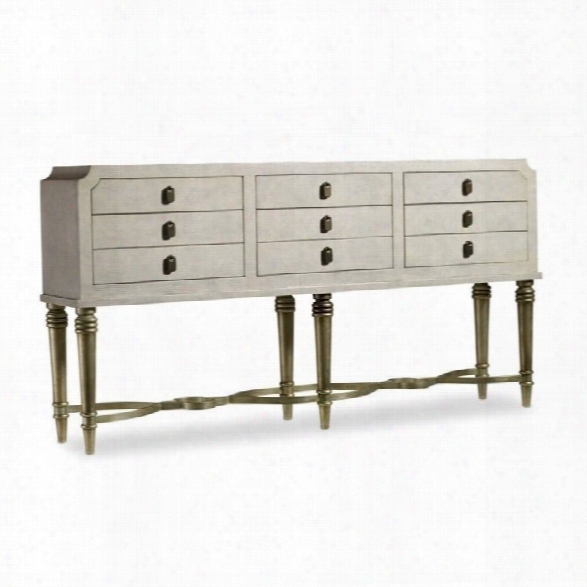 Hooker Furniture Melange 6-drawer Nadia Console Table In Beige And Champagne