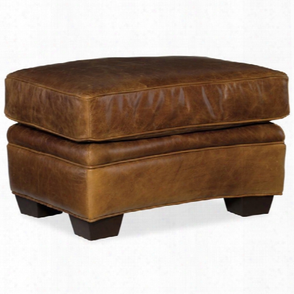 Hooker Furniture Yates Leather Ottoman In Buckaroo Colt