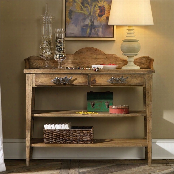 Hooker Sanctuary Thin Console Table In Medium Wood