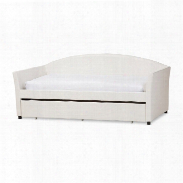 London Faux Leather Twin Daybed In White