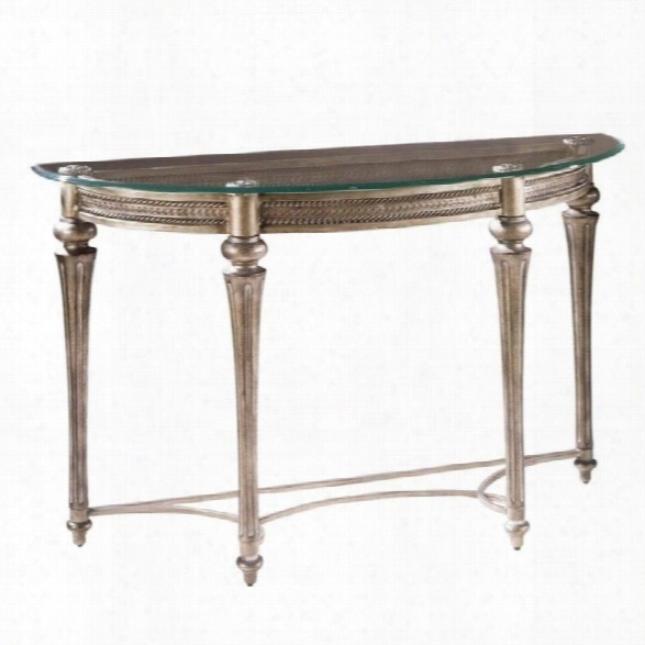 Magnussen Galloway Demilune Sofa Table With Glass Top