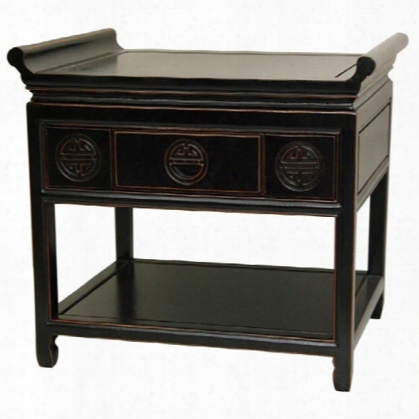 Oriental Furniture Altar Table In Black-32 Inches