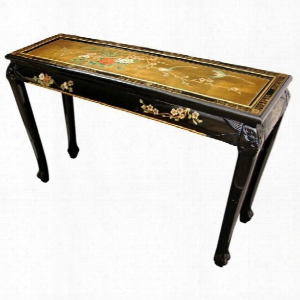 Oriental Furniture Console Table In Gold