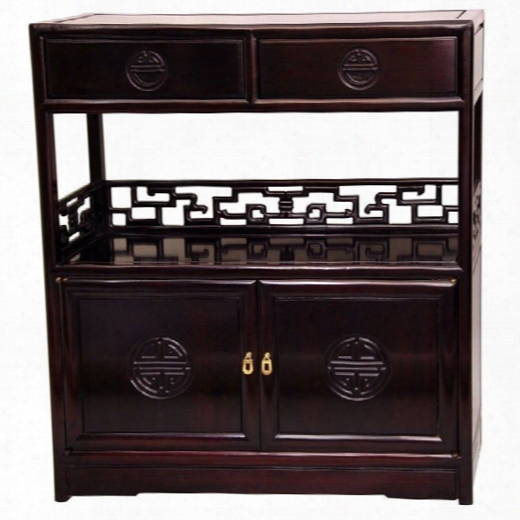 Oriental Furniture Long Life Display Cabinet In Rosewood