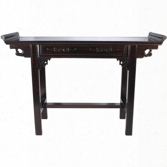 Oriental Furniture Qing Hall Table In Rosewood