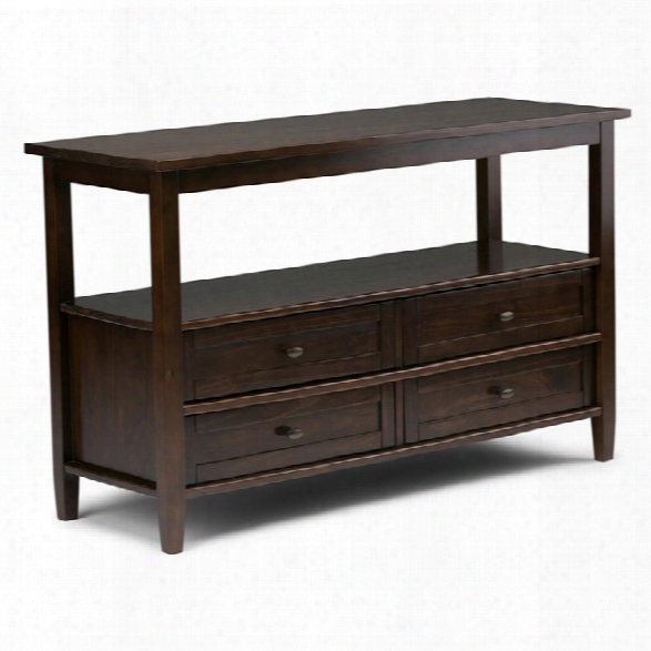 Simpli Home Warm Shaker Console Table In Tobacco Brown
