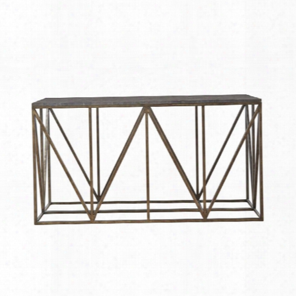 Universal Furniture Authenticity Truss Console Table In Khaki