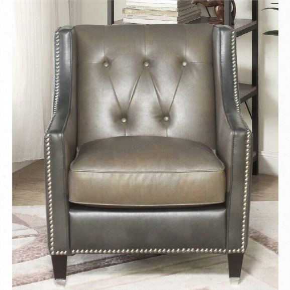 Abbyson Living Andrea Faux Leather Club Chair In Gray