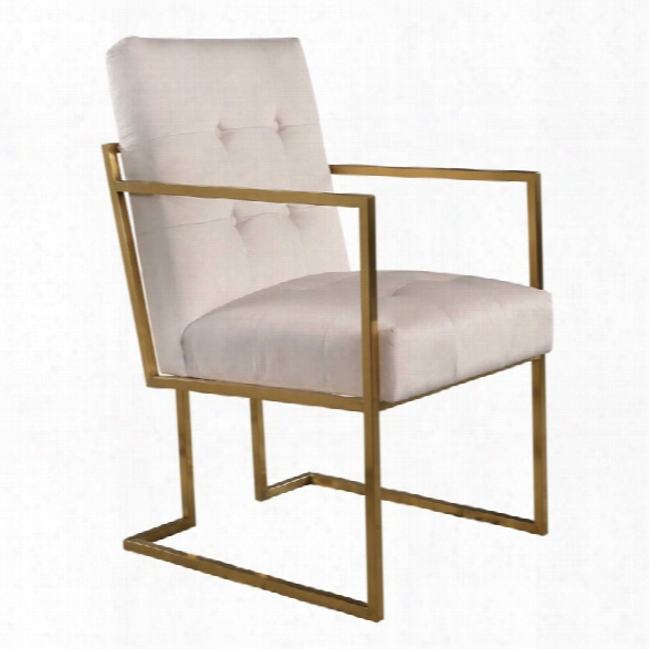 Abbyson Living Chapel Velvet Arm Chair In Ivory