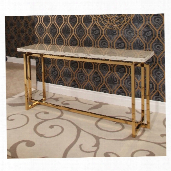 Abbyson Living Eaton Stainless Steel Console Table In Beige