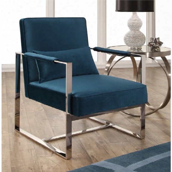 Abbyson Living Eve Stainless Steel Accent Chair In Teal