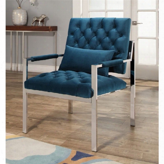 Abbyson Living Gavin Stainless Steel Accent Chair In Teal