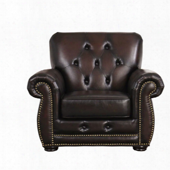 Abbyson Living Kaylee Tufted Leather Chair In Brown