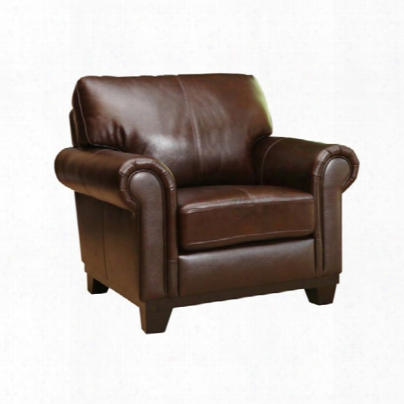 Abbyson Living Lyla Leather Armchair In Brown