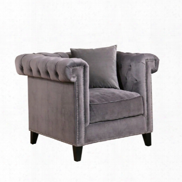 Abbyson Living Samantha Velvet Armchair In Gray