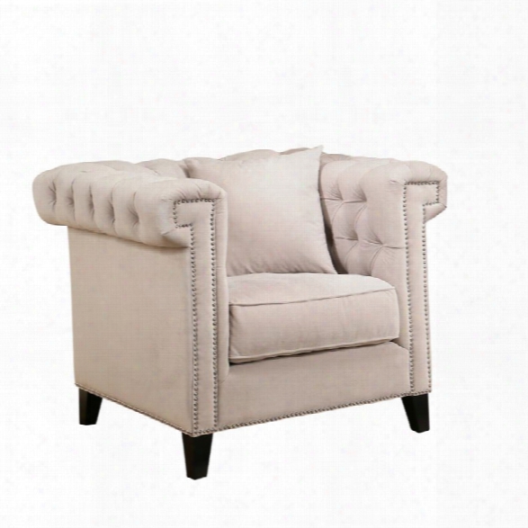 Abbyson Living Samantha Velvet Armchair In Ivory