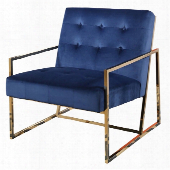 Abbyson Living Taylor Stainless Steel And Velvet Armchair In Navy