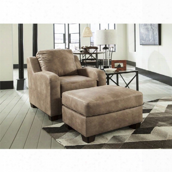 Ashley Alturo Accent Chair With Ottoman In Dune