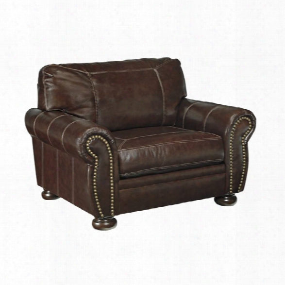 Ashley Banner Leather Accent Chair In Coffee