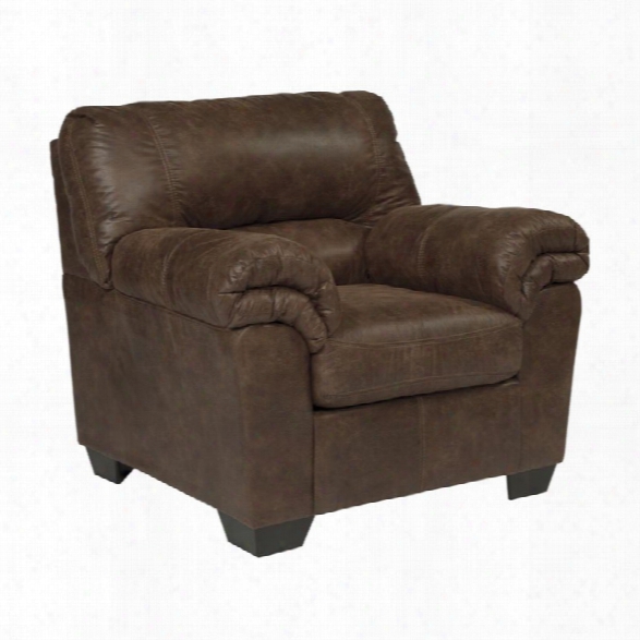 Ashley Bladen Faux Leather Chair In Coffee