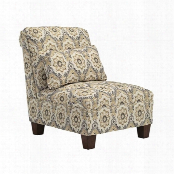 Ashley Emelen Chenille Armless Accent Chair In Straw