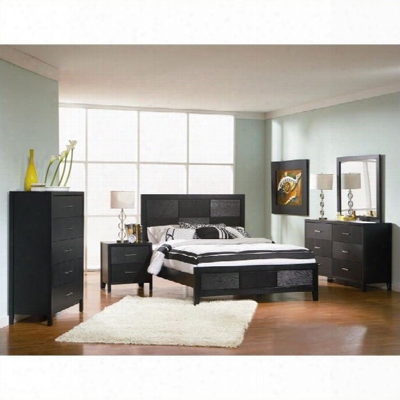 Coaster Grove 6 Piece Bedroom Set In Black Finish