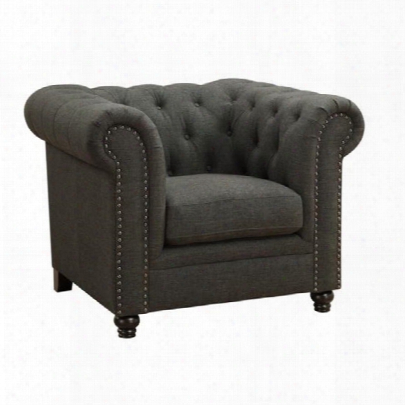 Coaster Roy Button Tufted Chair In Gray