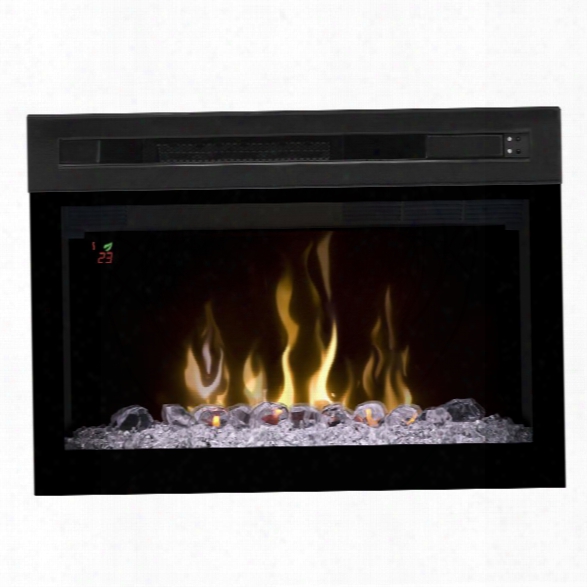 Dimplex Multi-fire Xd Firebox With Curved Glass And Glass Ember Bed