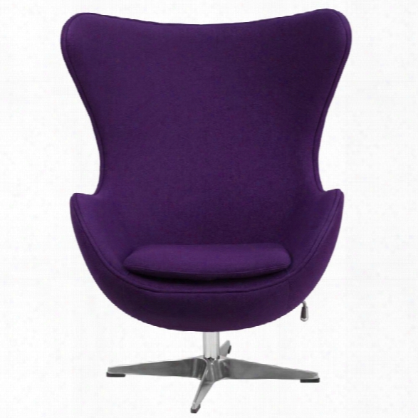 Flash Furniture Wool Fabric Egg Chair In Purple