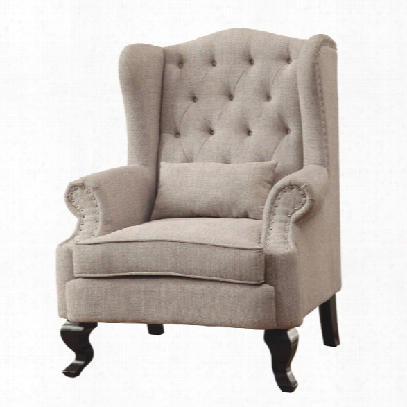 Furniture Of America Boswell Tufted Accent Chair In Beige