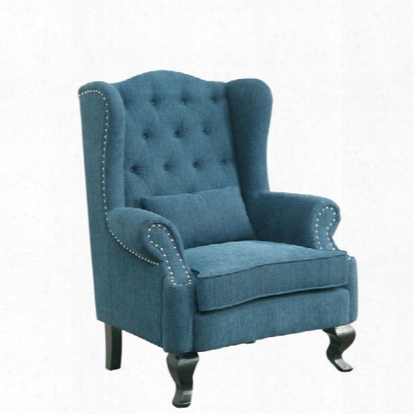 Furniture Of America Boswell Tufted Accent Chair In Dark Teal