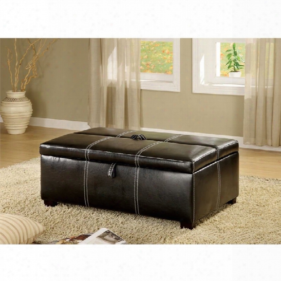 Furniture Of America Clausen Ottoman With Pull Out Bed In Espresso