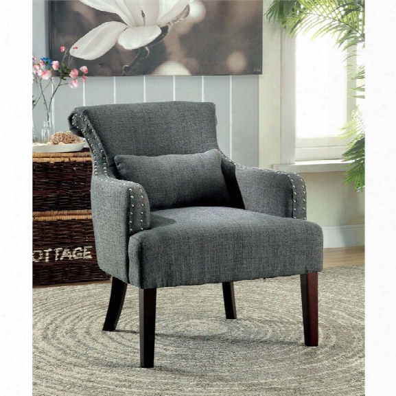 Furniture Of America Gabe Upholstered Accent Chair In Gray