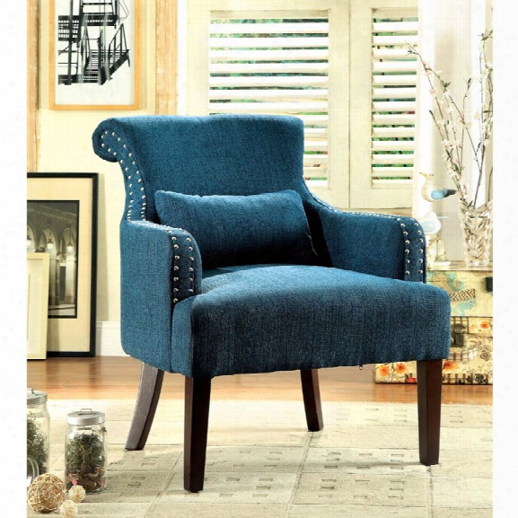 Furniture Of America Gabe Upholstered Accent Chair In Teal