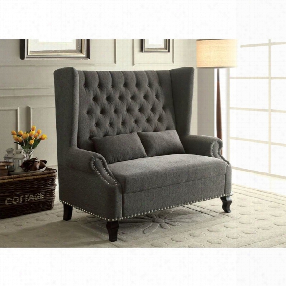 Furniture Of America Mathis Tufted Settee In Gray