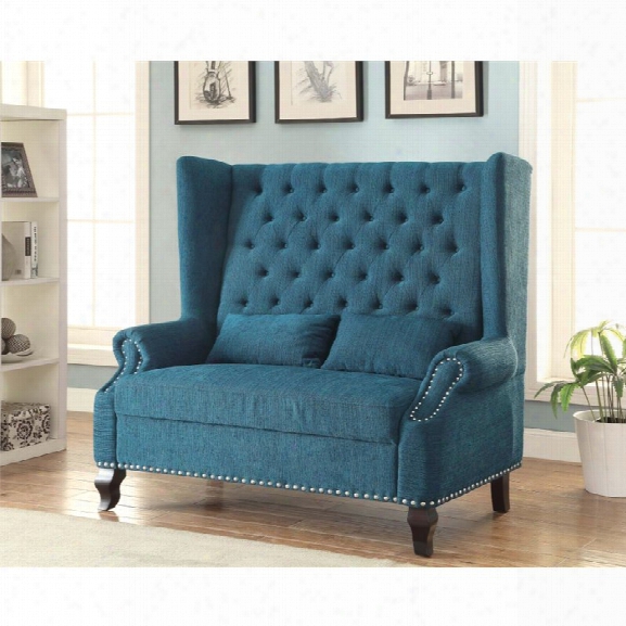 Furniture Of America Mathis Tufted Settee In Teal