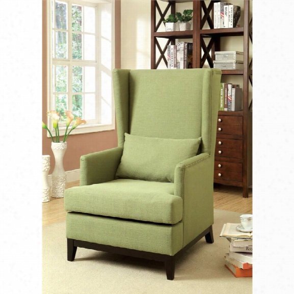 Furniture Of America Norrell Linen Aerial Back Accent Chair In Green