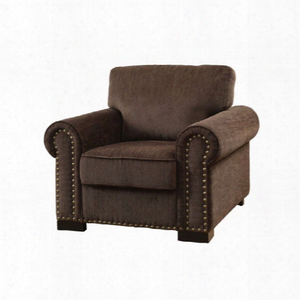 Furniture Of America Roxana Chenille Accent Chair In Espresso