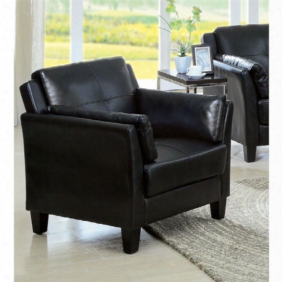 Furniture Of America Tonia Faux Leather Accent Chair In Black