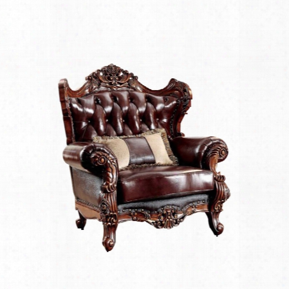 Furniture Of America Veliah Arm Chair In Dark Oak