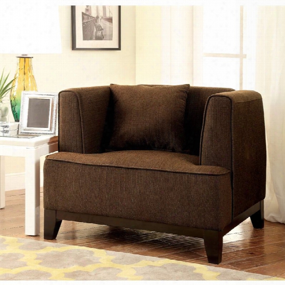 Furniture Of America Waylin Fabric Accent Chair In Brown