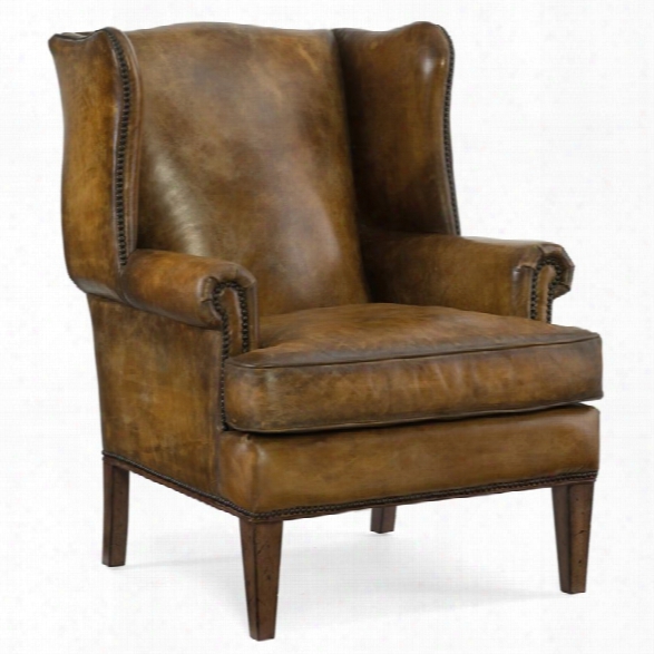 Hooker Furniture Blakeley Leather Club Chair In Brown
