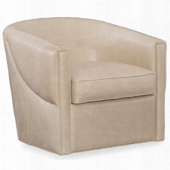 Hooker Furniture Bonnie Leather Swivel Club Chair In Paradigm Bone